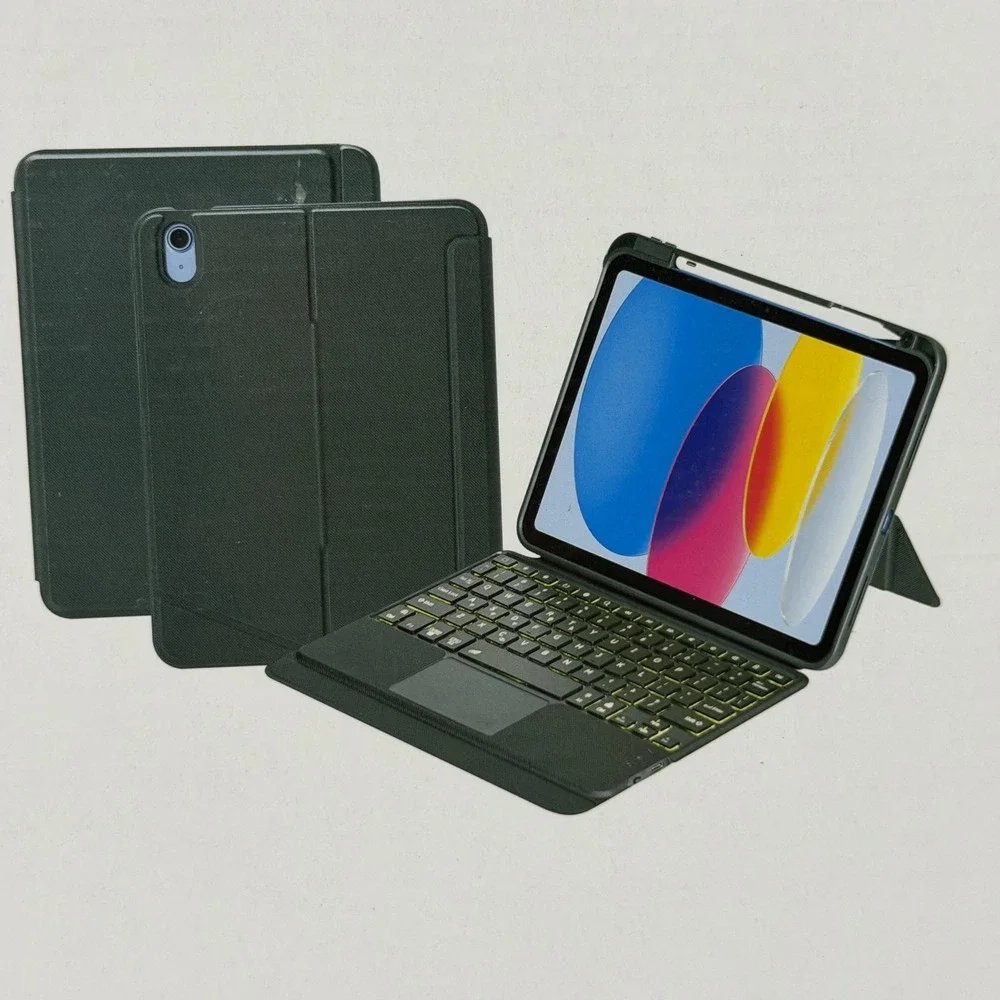 Wireless Detachable Keyboard Case Backlit‎ PU Leather Touchpad for iPad CSZ2ACME